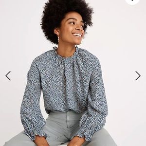 Madewell Silk poet top in Bitsy Floral